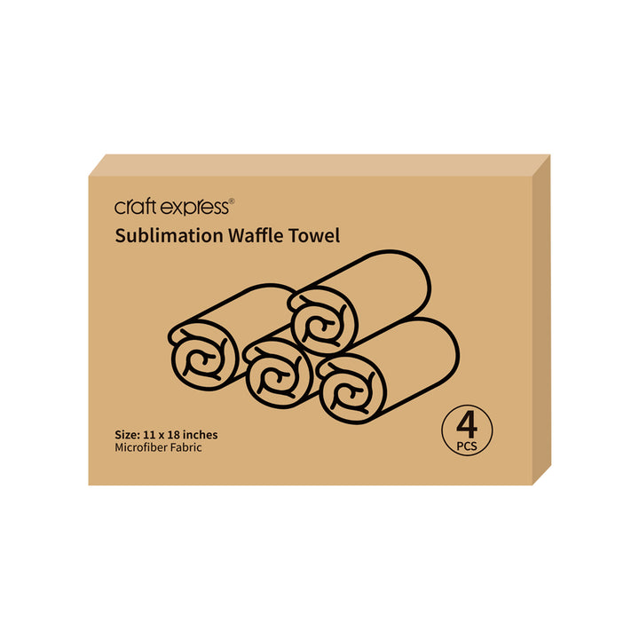 Craft Express 4 Pack White Sublimation Small Waffle Kitchen Towels - Craft Express Canada